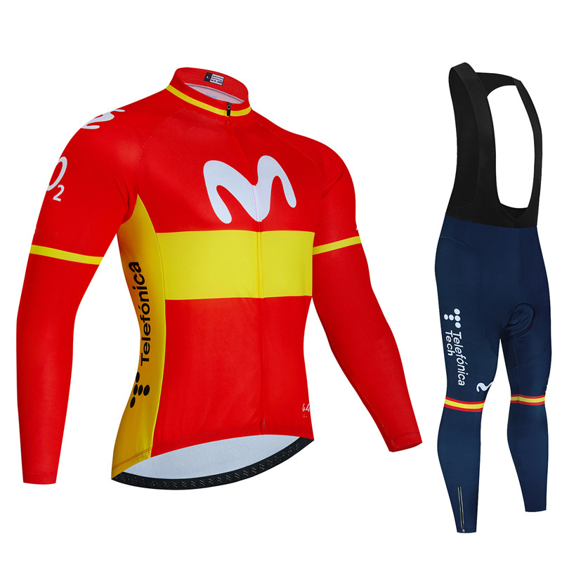 Cycling Gear Sale - Испания Movistar осенний комплект велосипедного трикотажа