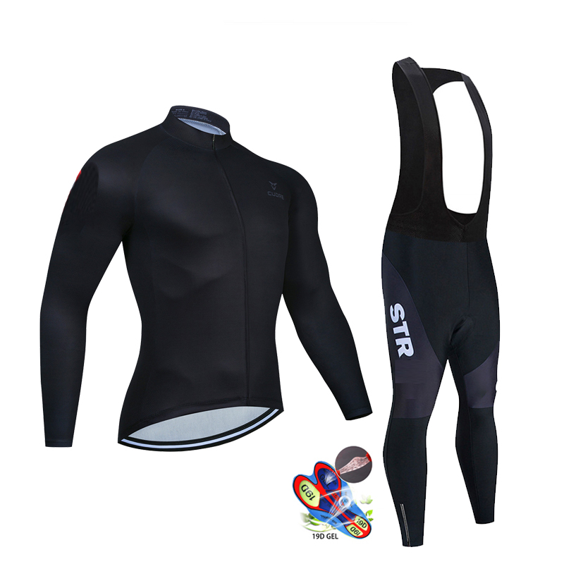 Cycling Gear Sale - Осенний черный комплект велосипедного трикотажа с