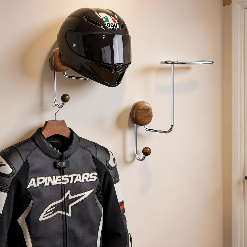 Cycling Gear Wall Organizer - Настенный держатель для шлема без сверления,