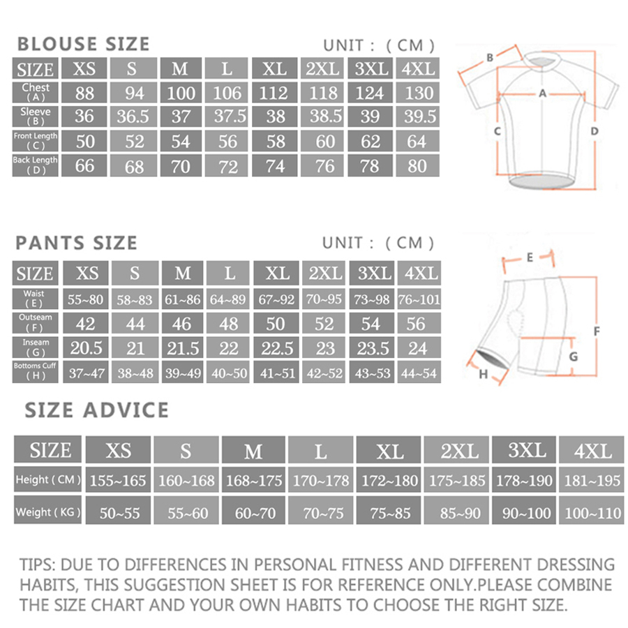 Комплект велоформы Rvouei Team – обзор и цена Cycling Gear Sale